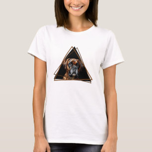 Brindle Boxer Lab-Hund, brun och svart T Shirt