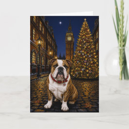 Brindle Bulldog Jul Helgkort