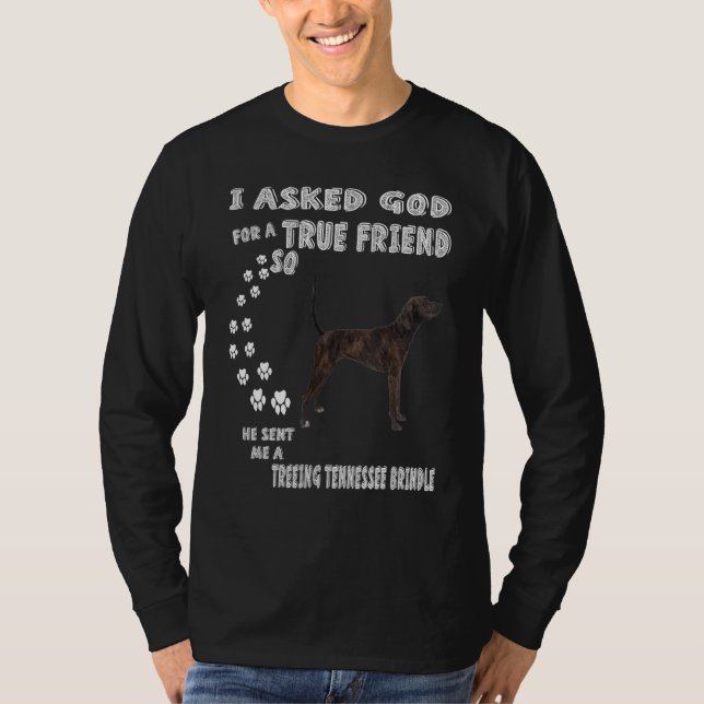 Brindle Cur Hund Mamma Pappa Treeing Tennessee Bri T Shirt (Framsida)