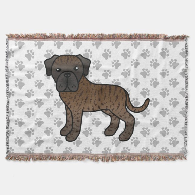 Brindle engelsk mastiff söt tecknad hund filt (Framsidan)