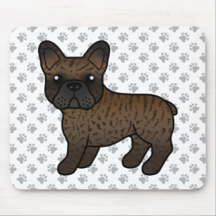 Brindle Fransk Bulldog Cute Tecknad hund Musmatta