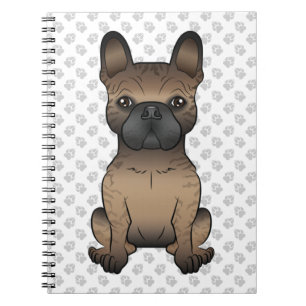 Brindle fransk bulldog / Frenchie söt hund & tassa Anteckningsbok
