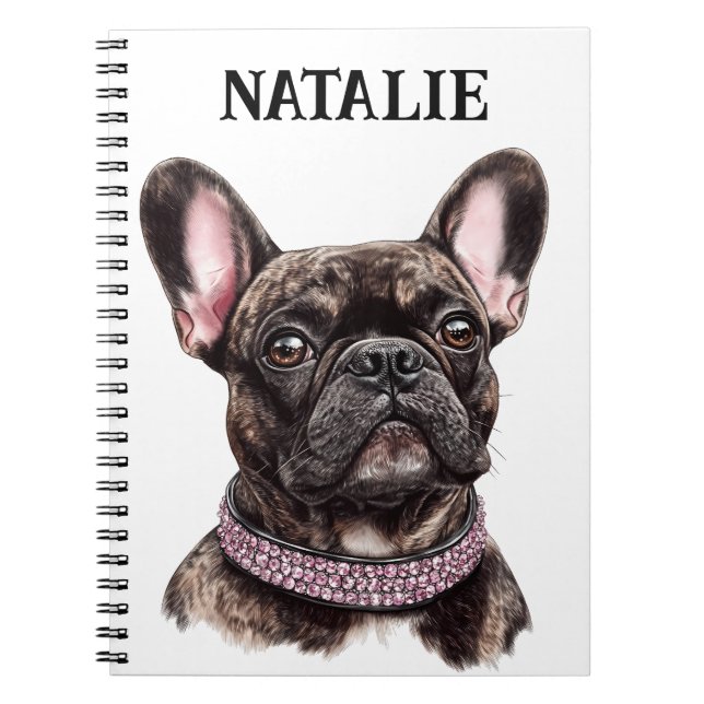 Brindle Fransk Bulldog Porträtt Personlig Anteckningsbok (Framsidan)