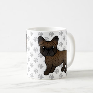 Brindle fransk bulldogg söt seriehund kaffemugg