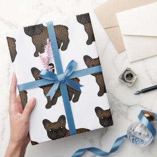 Brindle fransk bulldogg Söt seriehund mönster Presentpapper