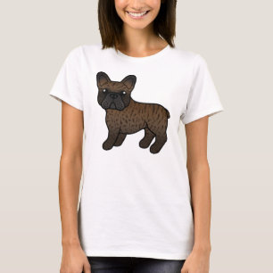 Brindle fransk bulldogg söt seriehund t shirt