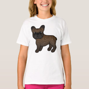 Brindle fransk bulldogg söt seriehund t shirt