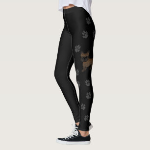 Brindle fransk bulldogg Söt seriehund & tassar Leggings