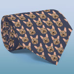 Brindle French Bulldog Blue Neck Tie Slips<br><div class="desc">En roligt liten Brindle Fransk Bulldog eller Frenchie mönster mot mörk blått bakgrund. Underbar för alla hundälskare,  husdjursresande,  hundvalkare och veterinärer. Originalkonst av Nic Squirrell.</div>