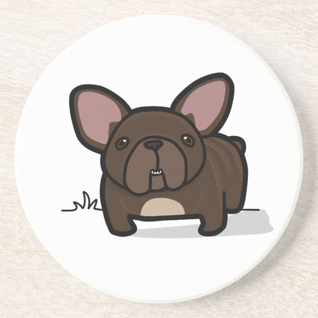 Brindle Frenchie Underlägg Sandsten (Framsidan)