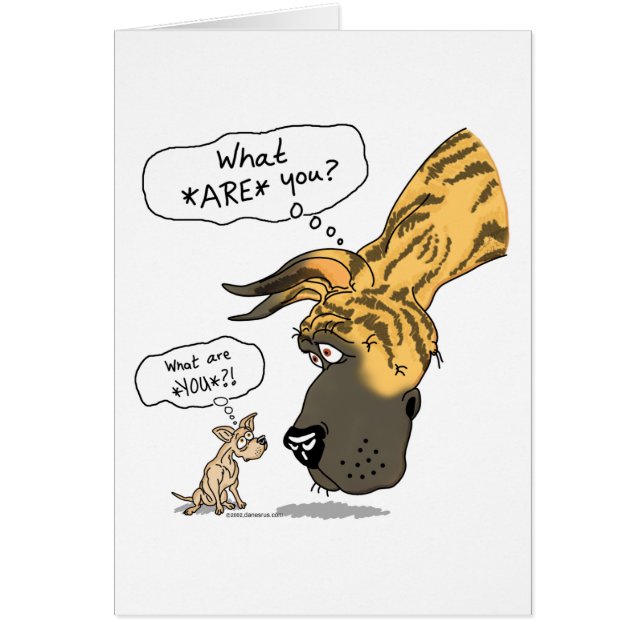 Brindle great dane & Chihuahua Brindle Hälsningskort (Framsidan)