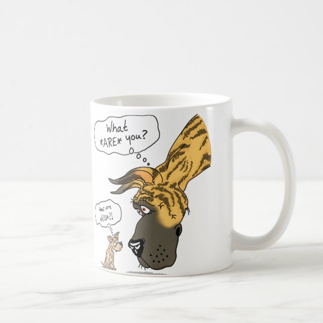 Brindle great dane & Chihuahua Brindle Kaffemugg (Höger)