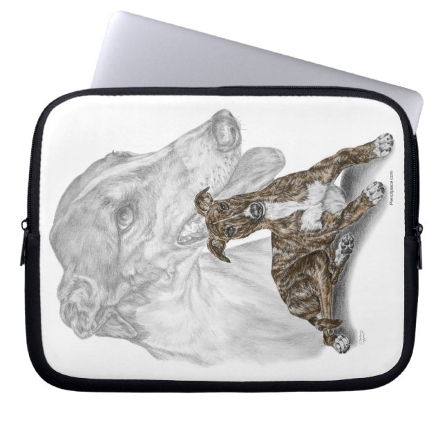Brindle Greyhound Hund Art Laptop Fodral (Framsidan)