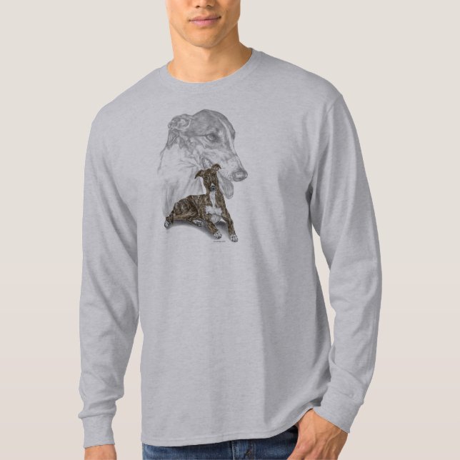 Brindle Greyhound Hund Art Tee (Framsida)