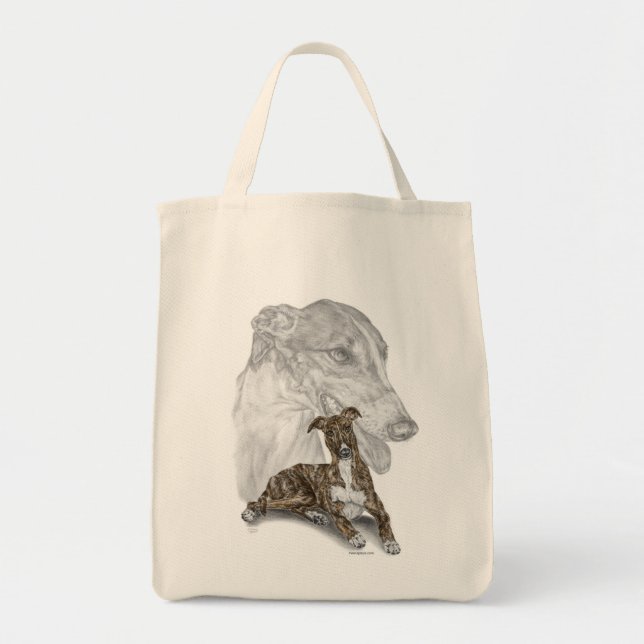 Brindle Greyhound Hund Art Tygkasse (Framsidan)