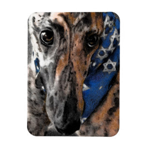 Brindle Greyhound i hennes Helgdag Bandana Magnet