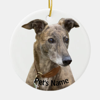 Brindle Greyhound Julgransprydnad Keramik