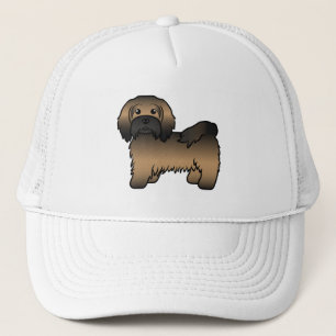 Brindle Havanesiskt Söt Tecknad Hundillustration Keps