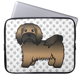 Brindle Havanesiskt Söt Tecknad Hundillustration Laptop Fodral