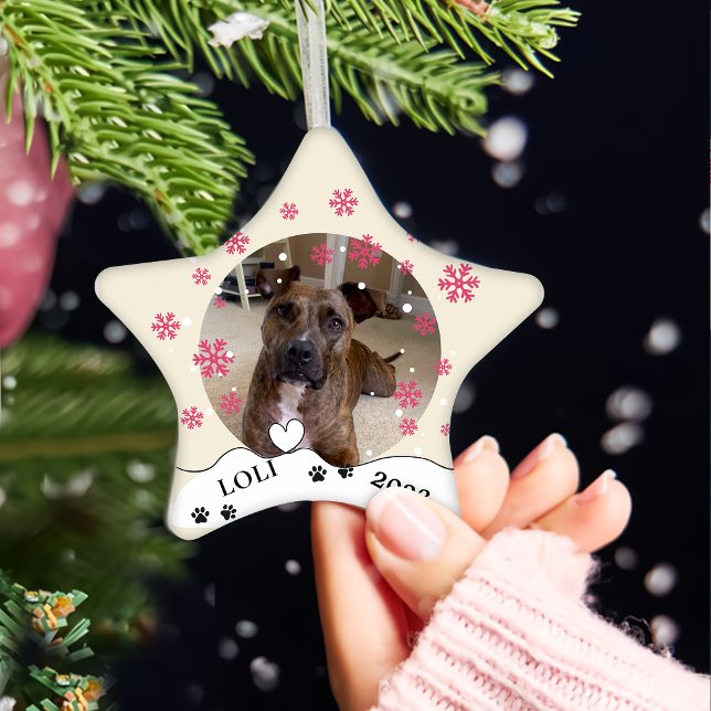 Brindle Hund Personlig Hand Teckning Julgransprydnad Keramik (Skapare uppladdad)