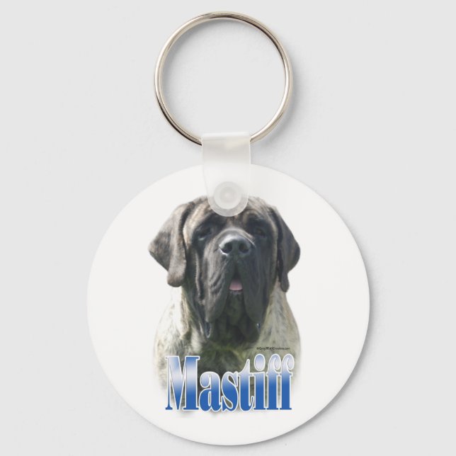 Brindle Mastiff Namn Keychain Nyckelring (Framsida)