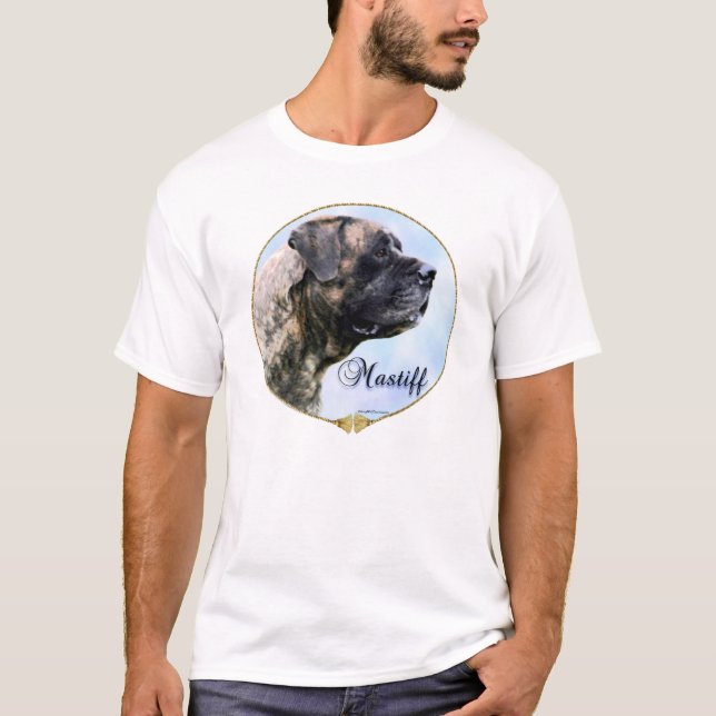 Brindle Mastiff Porträtt shirt Tee (Framsida)