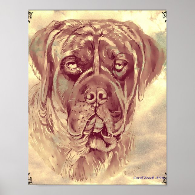 Brindle Mastiff Poster av Sång Zeock (Framsidan)