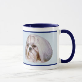 Brindle och vitShih Tzu hund Mugg