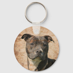 Brindle pitbullansikte nyckelring