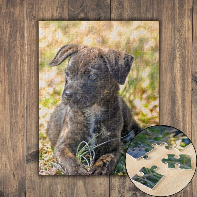 Brindle Puppy and Vild Onion Pussel (Brindle Puppy and Wild Onion Jigsaw Puzzle)