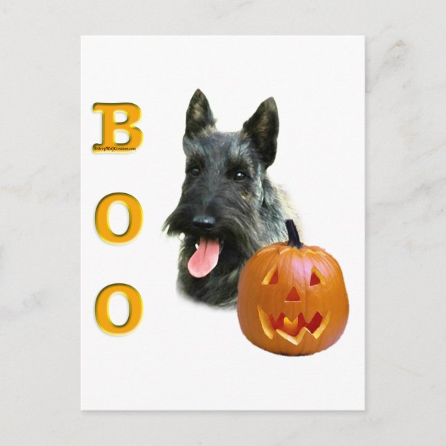 Brindle Scottish Terrier Boo Vykort (Framsida)