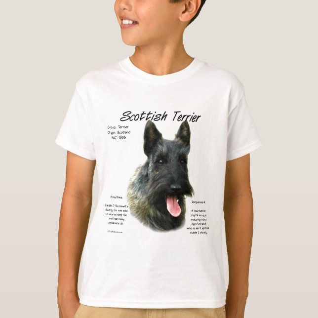 Brindle Scottish Terrier History T-shirt (Framsida)
