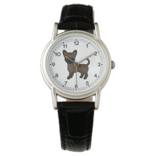 Brindle Smooth Coat Chihuahua Söt Tecknad Hund Armbandsur