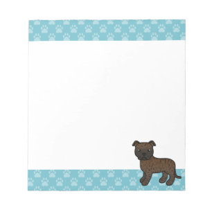 Brindle Staffordshire Bull Terrier Hund Anteckningsblock