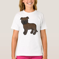 Brindle Staffordshire Bull Terrier Tecknad Hund