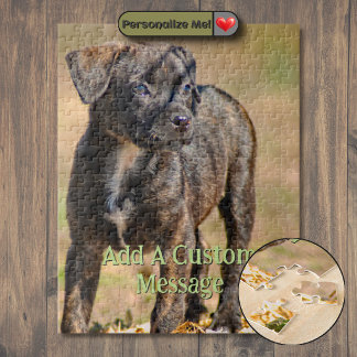 Brindle Valp Profil Porträtt Pussel