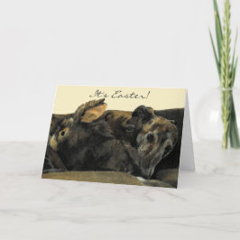 Brindle vinthund- & kaninpåskkort helgkort