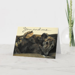 Brindle vinthund- & kaninvalentin kort för dag