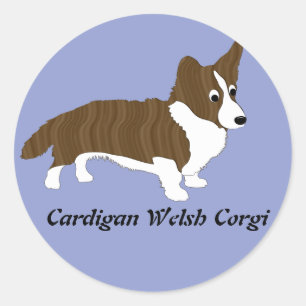 (Brindle) walesisk Corgi för tecknadkofta, Runt Klistermärke