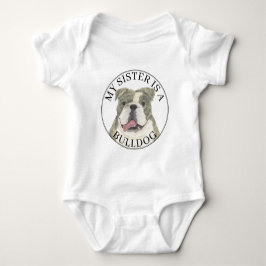 Brindle & White English Bulldog Big Sister T Shirt