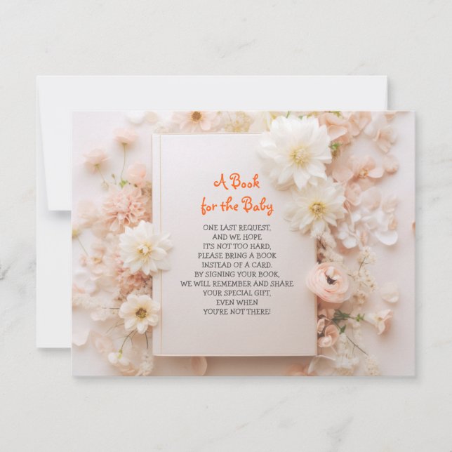 BRING A BOK Peach Rosa Baby Shower Inbjudningar (Framsida)