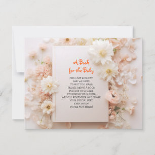 BRING A BOK Peach Rosa Baby Shower Inbjudningar
