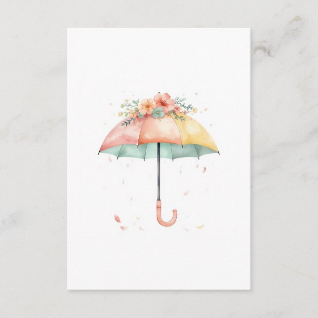 Bring a Book Floral Umbrella Baby Sprinkle Insert Tilläggskort (Framsida)