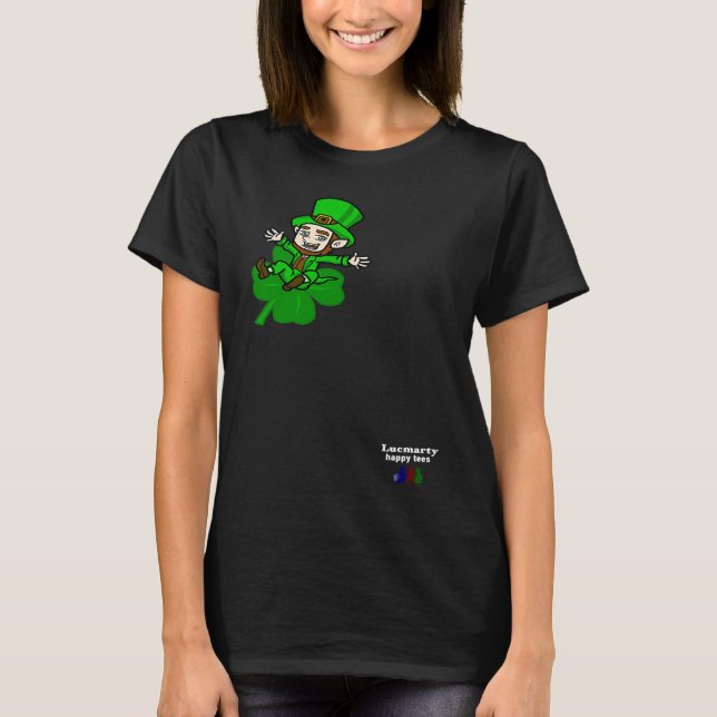 Bring Luck on St Patrick Day Leprechaun T Shirt (Framsida)