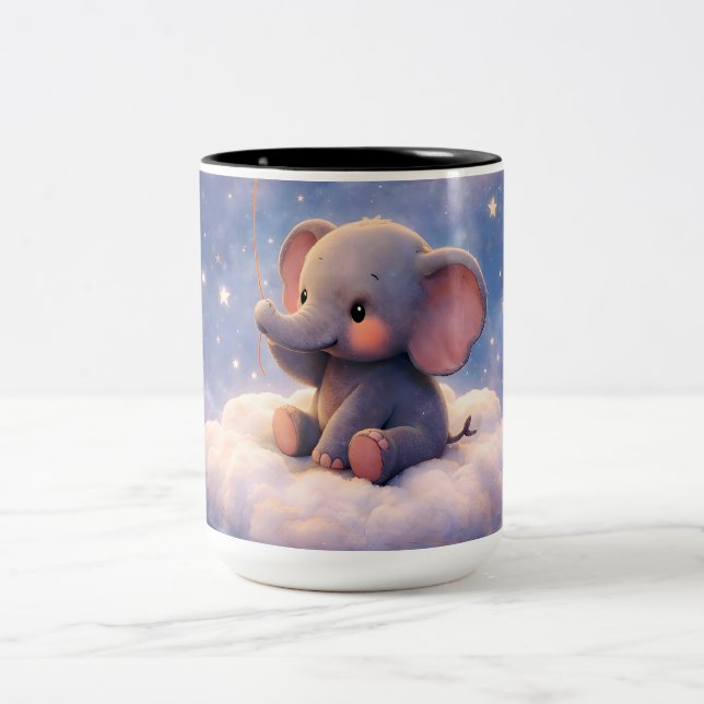 Bring the elephant and midnight stars, two tone fo Två-Tonad mugg (Center)
