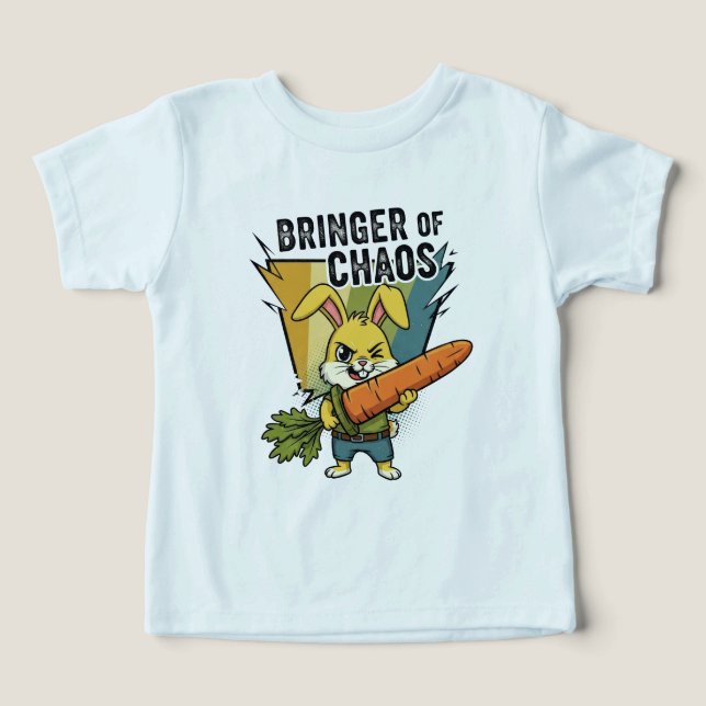 Bringer of Chaos Cute Angry Bunny T Shirt (Design Framsida)