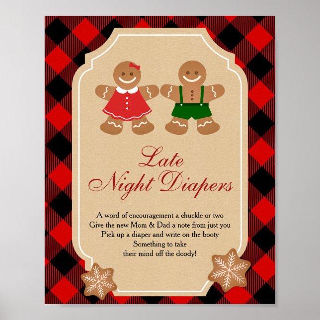 Bringerbröd Cookie Late Night Diaper Sign Poster (Framsidan)