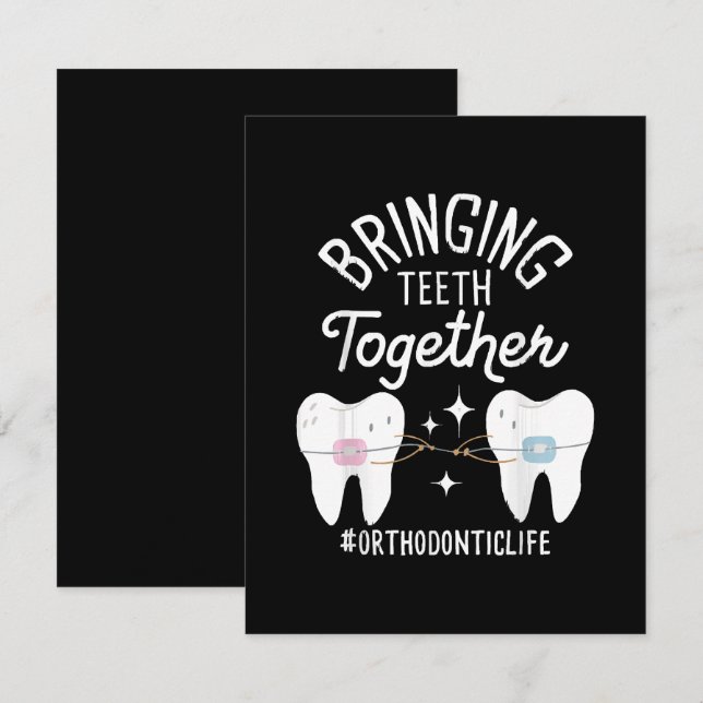 Bringing Teeth Together - Ortodontist  Anteckningskort (Fram/baksida)