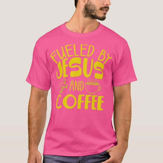 Brinnande av Coffee Jesus Gift Caffeine Älskare T Shirt (Framsida)