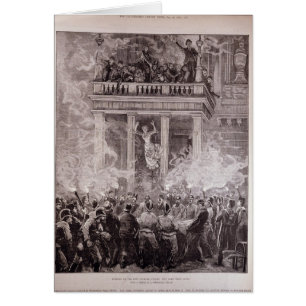 Brinnande av Ring-teatern, Wien Hälsningskort